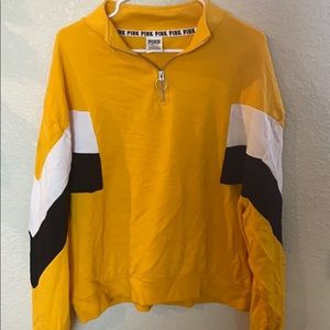 PINK QUARTER ZIP SWEATSHIRT